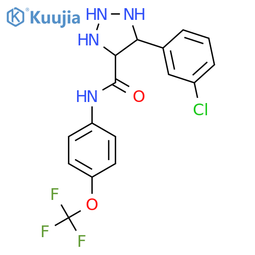 4-(3-Chlorophenyl)-N-[4-(trifluoromethoxy)phenyl]-1H-1,2,3-triazole-5-carboxamide structure