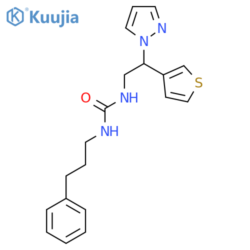 1-(3-phenylpropyl)-3-[2-(1H-pyrazol-1-yl)-2-(thiophen-3-yl)ethyl]urea structure