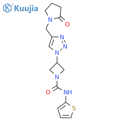 3-{4-[(2-oxopyrrolidin-1-yl)methyl]-1H-1,2,3-triazol-1-yl}-N-(thiophen-2-yl)azetidine-1-carboxamide structure
