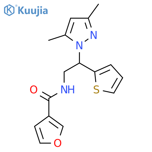 N-[2-(3,5-dimethyl-1H-pyrazol-1-yl)-2-(thiophen-2-yl)ethyl]furan-3-carboxamide structure