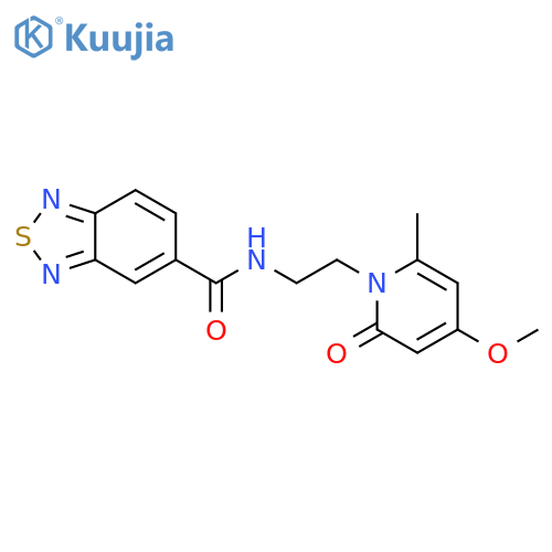 N-[2-(4-methoxy-6-methyl-2-oxo-1,2-dihydropyridin-1-yl)ethyl]-2,1,3-benzothiadiazole-5-carboxamide structure