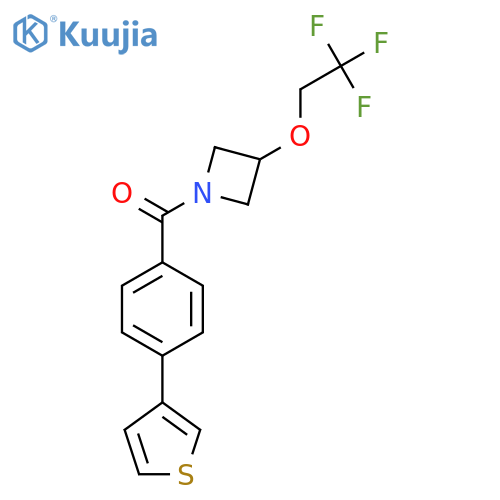 1-4-(thiophen-3-yl)benzoyl-3-(2,2,2-trifluoroethoxy)azetidine structure