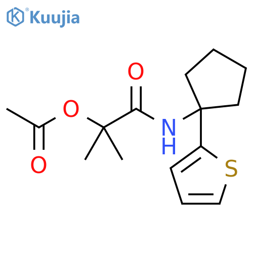 1-methyl-1-{1-(thiophen-2-yl)cyclopentylcarbamoyl}ethyl acetate structure