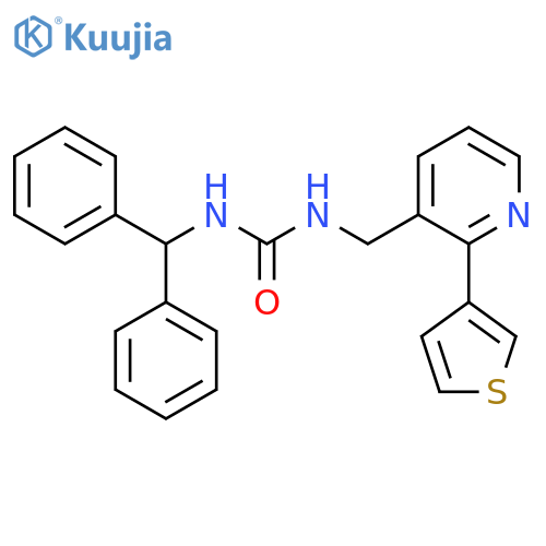 1-(diphenylmethyl)-3-{[2-(thiophen-3-yl)pyridin-3-yl]methyl}urea structure
