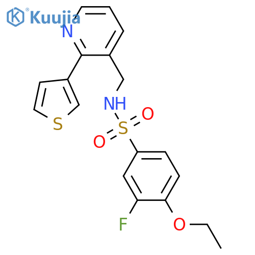 4-ethoxy-3-fluoro-N-{[2-(thiophen-3-yl)pyridin-3-yl]methyl}benzene-1-sulfonamide structure