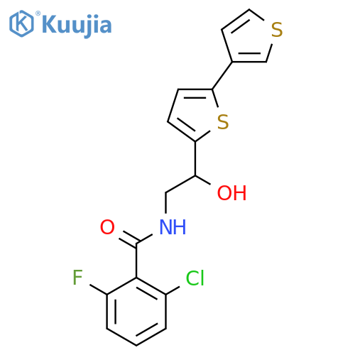 N-(2-{[2,3'-bithiophene]-5-yl}-2-hydroxyethyl)-2-chloro-6-fluorobenzamide structure