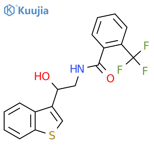 N-[2-(1-benzothiophen-3-yl)-2-hydroxyethyl]-2-(trifluoromethyl)benzamide structure