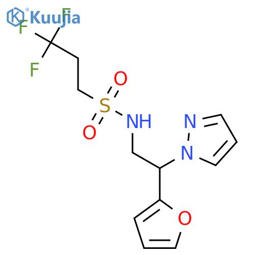 3,3,3-trifluoro-N-[2-(furan-2-yl)-2-(1H-pyrazol-1-yl)ethyl]propane-1-sulfonamide structure