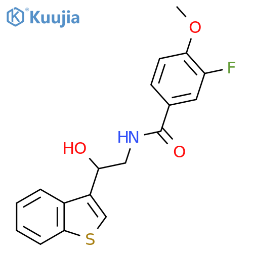 N-[2-(1-benzothiophen-3-yl)-2-hydroxyethyl]-3-fluoro-4-methoxybenzamide structure