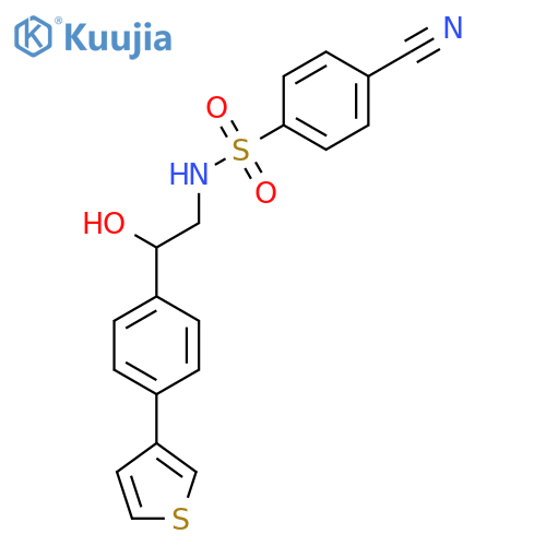 4-cyano-N-{2-hydroxy-2-[4-(thiophen-3-yl)phenyl]ethyl}benzene-1-sulfonamide structure