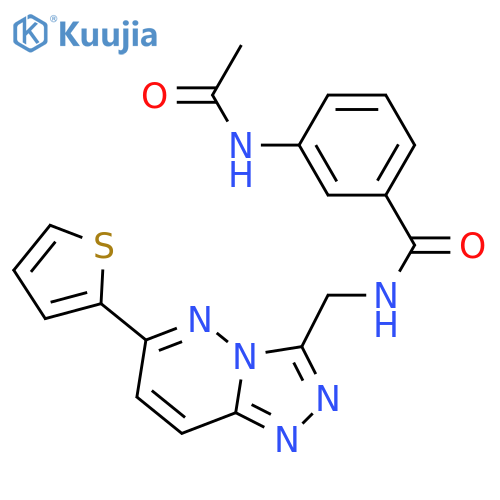 3-acetamido-N-{[6-(thiophen-2-yl)-[1,2,4]triazolo[4,3-b]pyridazin-3-yl]methyl}benzamide structure
