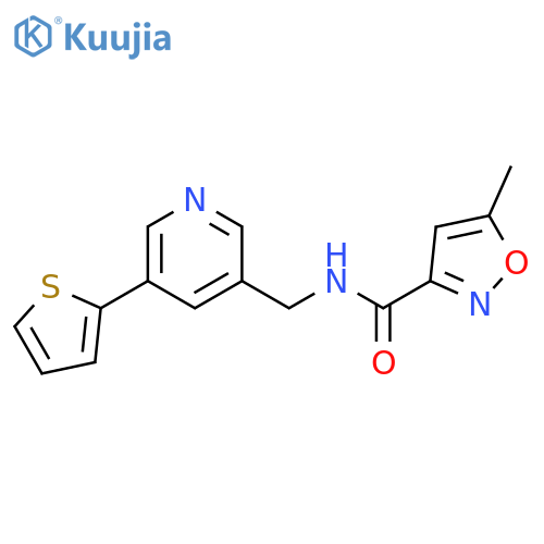 5-methyl-N-{[5-(thiophen-2-yl)pyridin-3-yl]methyl}-1,2-oxazole-3-carboxamide structure