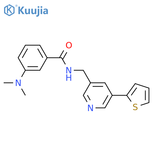 3-(dimethylamino)-N-{[5-(thiophen-2-yl)pyridin-3-yl]methyl}benzamide structure