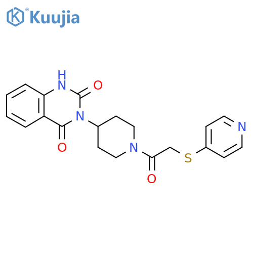 3-{1-2-(pyridin-4-ylsulfanyl)acetylpiperidin-4-yl}-1,2,3,4-tetrahydroquinazoline-2,4-dione structure