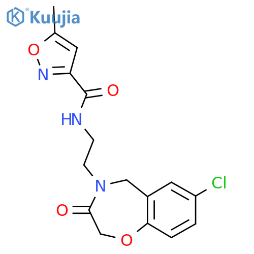 N-[2-(7-chloro-3-oxo-2,3,4,5-tetrahydro-1,4-benzoxazepin-4-yl)ethyl]-5-methyl-1,2-oxazole-3-carboxamide structure