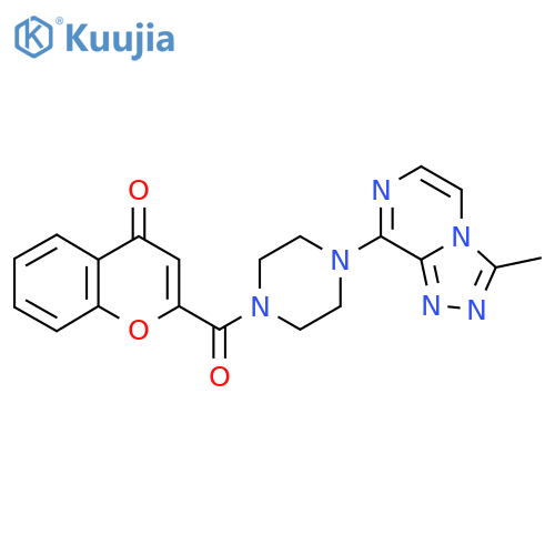 2-(4-{3-methyl-[1,2,4]triazolo[4,3-a]pyrazin-8-yl}piperazine-1-carbonyl)-4H-chromen-4-one structure