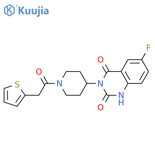 6-fluoro-3-{1-[2-(thiophen-2-yl)acetyl]piperidin-4-yl}-1,2,3,4-tetrahydroquinazoline-2,4-dione structure
