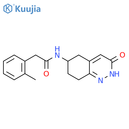 2-(2-methylphenyl)-N-(3-oxo-2,3,5,6,7,8-hexahydrocinnolin-6-yl)acetamide structure