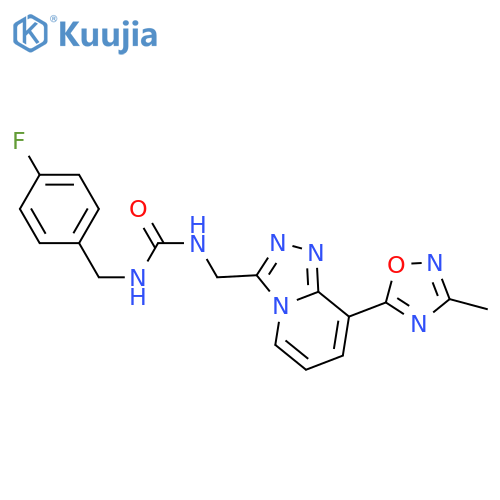 1-[(4-fluorophenyl)methyl]-3-{[8-(3-methyl-1,2,4-oxadiazol-5-yl)-[1,2,4]triazolo[4,3-a]pyridin-3-yl]methyl}urea structure