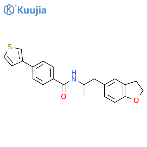 N-1-(2,3-dihydro-1-benzofuran-5-yl)propan-2-yl-4-(thiophen-3-yl)benzamide structure