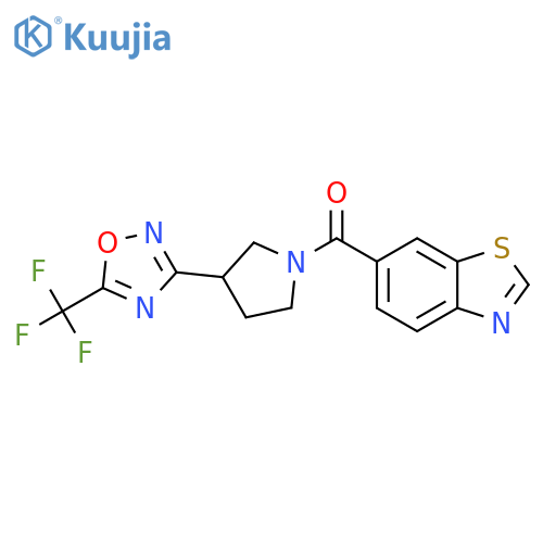 6-{3-5-(trifluoromethyl)-1,2,4-oxadiazol-3-ylpyrrolidine-1-carbonyl}-1,3-benzothiazole structure