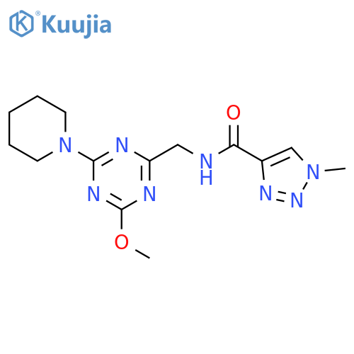 N-{4-methoxy-6-(piperidin-1-yl)-1,3,5-triazin-2-ylmethyl}-1-methyl-1H-1,2,3-triazole-4-carboxamide structure