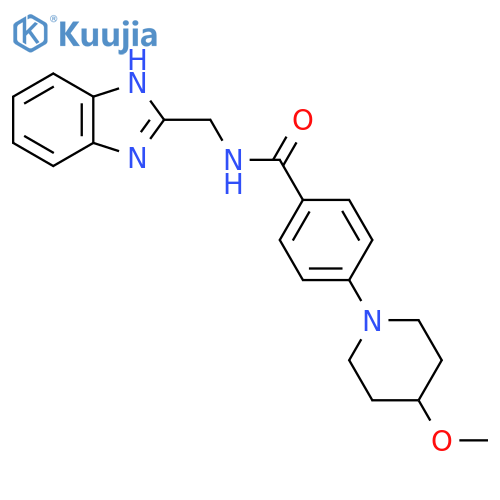 N-(1H-1,3-benzodiazol-2-yl)methyl-4-(4-methoxypiperidin-1-yl)benzamide structure