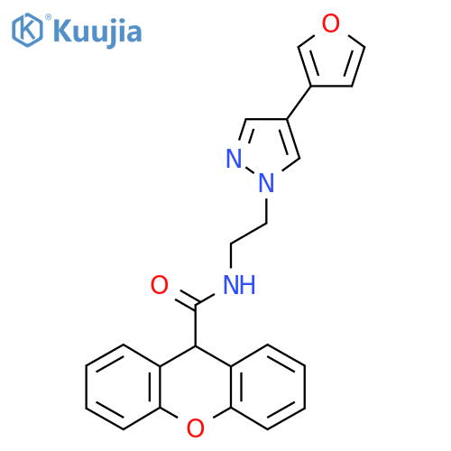 N-{2-[4-(furan-3-yl)-1H-pyrazol-1-yl]ethyl}-9H-xanthene-9-carboxamide structure