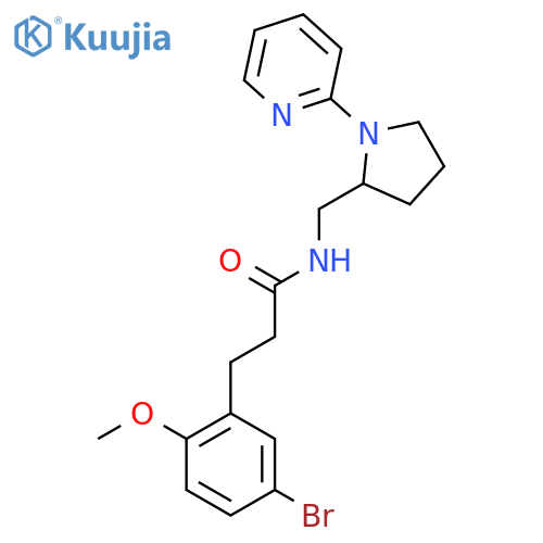 3-(5-bromo-2-methoxyphenyl)-N-{1-(pyridin-2-yl)pyrrolidin-2-ylmethyl}propanamide structure