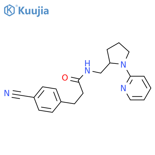 3-(4-cyanophenyl)-N-{1-(pyridin-2-yl)pyrrolidin-2-ylmethyl}propanamide structure