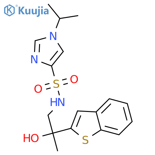 N-2-(1-benzothiophen-2-yl)-2-hydroxypropyl-1-(propan-2-yl)-1H-imidazole-4-sulfonamide structure