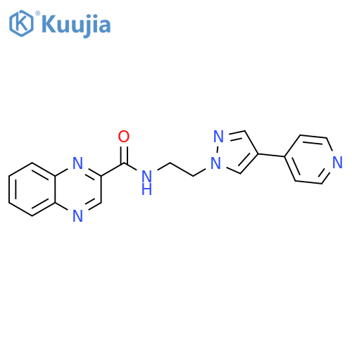 N-{2-[4-(pyridin-4-yl)-1H-pyrazol-1-yl]ethyl}quinoxaline-2-carboxamide structure