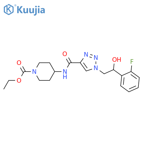 ethyl 4-{1-[2-(2-fluorophenyl)-2-hydroxyethyl]-1H-1,2,3-triazole-4-amido}piperidine-1-carboxylate structure