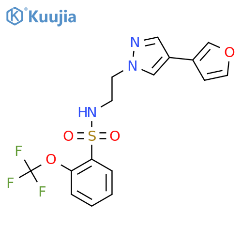N-{2-[4-(furan-3-yl)-1H-pyrazol-1-yl]ethyl}-2-(trifluoromethoxy)benzene-1-sulfonamide structure