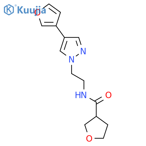 N-{2-[4-(furan-3-yl)-1H-pyrazol-1-yl]ethyl}oxolane-3-carboxamide structure