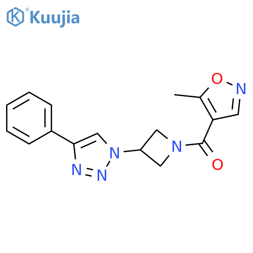 (5-methyl-1,2-oxazol-4-yl)-[3-(4-phenyltriazol-1-yl)azetidin-1-yl]methanone structure