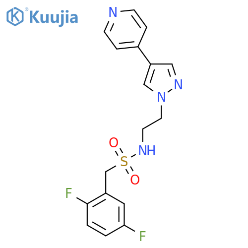 1-(2,5-difluorophenyl)-N-{2-4-(pyridin-4-yl)-1H-pyrazol-1-ylethyl}methanesulfonamide structure