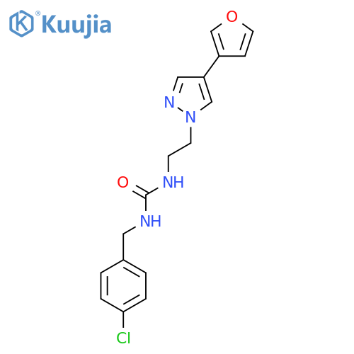 1-[(4-chlorophenyl)methyl]-3-{2-[4-(furan-3-yl)-1H-pyrazol-1-yl]ethyl}urea structure