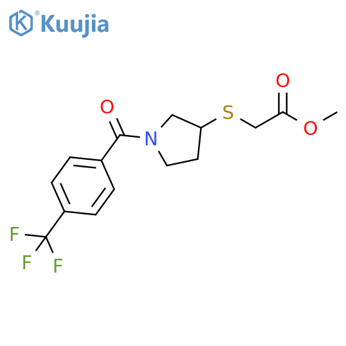 methyl 2-({1-[4-(trifluoromethyl)benzoyl]pyrrolidin-3-yl}sulfanyl)acetate structure