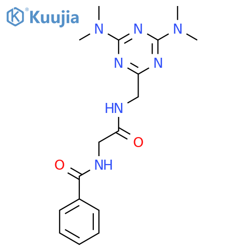 N-{4,6-bis(dimethylamino)-1,3,5-triazin-2-ylmethyl}-2-(phenylformamido)acetamide structure