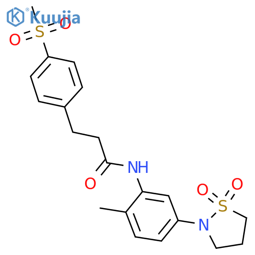 N-[5-(1,1-dioxo-1lambda6,2-thiazolidin-2-yl)-2-methylphenyl]-3-(4-methanesulfonylphenyl)propanamide structure