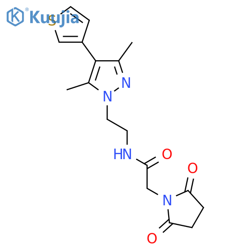 N-{2-[3,5-dimethyl-4-(thiophen-3-yl)-1H-pyrazol-1-yl]ethyl}-2-(2,5-dioxopyrrolidin-1-yl)acetamide structure