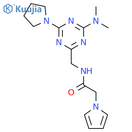 N-{4-(dimethylamino)-6-(pyrrolidin-1-yl)-1,3,5-triazin-2-ylmethyl}-2-(1H-pyrrol-1-yl)acetamide structure