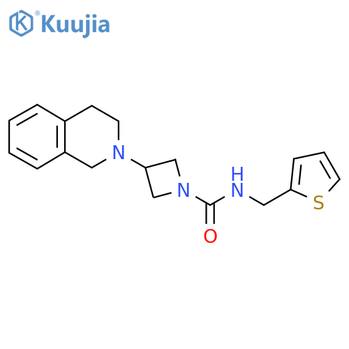 3-(3,4-dihydroisoquinolin-2(1H)-yl)-N-(thiophen-2-ylmethyl)azetidine-1-carboxamide structure