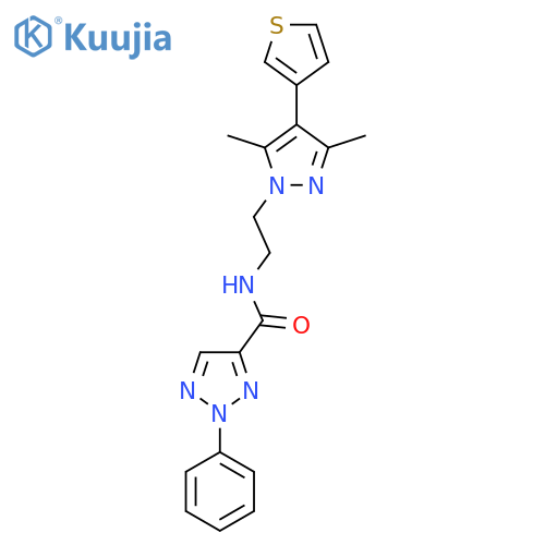 N-{2-3,5-dimethyl-4-(thiophen-3-yl)-1H-pyrazol-1-ylethyl}-2-phenyl-2H-1,2,3-triazole-4-carboxamide structure