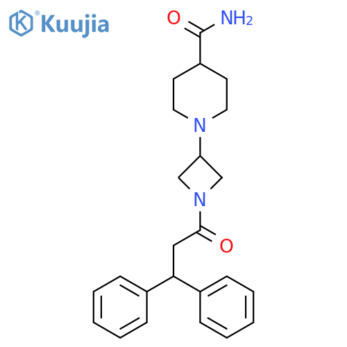 1-[1-(3,3-Diphenylpropanoyl)azetidin-3-yl]piperidine-4-carboxamide structure