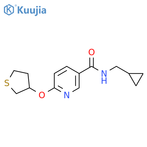 N-(cyclopropylmethyl)-6-((tetrahydrothiophen-3-yl)oxy)nicotinamide structure