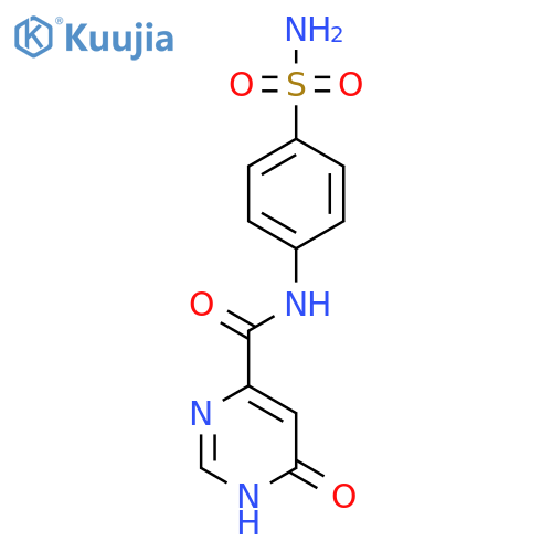 6-hydroxy-N-(4-sulfamoylphenyl)pyrimidine-4-carboxamide structure