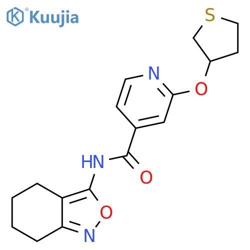N-(4,5,6,7-tetrahydrobenzo[c]isoxazol-3-yl)-2-((tetrahydrothiophen-3-yl)oxy)isonicotinamide structure