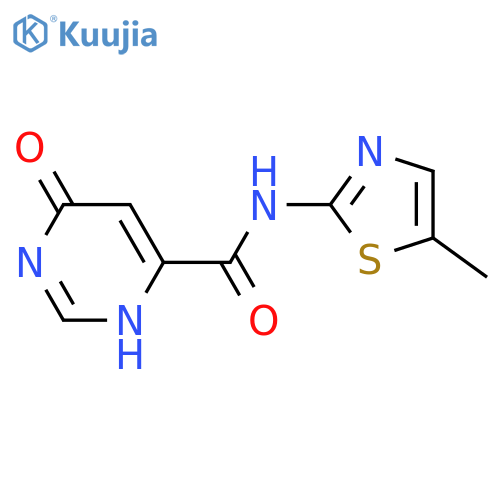 6-hydroxy-N-(5-methyl-1,3-thiazol-2-yl)pyrimidine-4-carboxamide structure